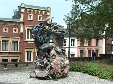 Mönchengladbach : Rathausstraße, Altstadt, Skulptur, Turm zu Babel